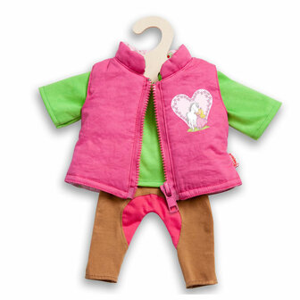 Poppen Paardrij Outfit, 3dlg. 28-35 cm