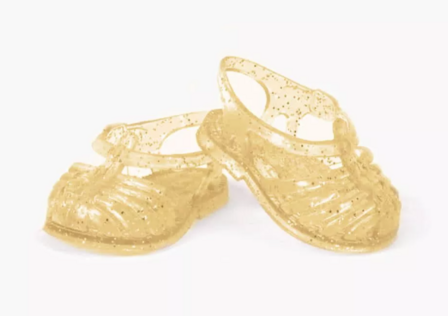 Minikane poppensandalen goud glitter voor Gordi pop 34cm