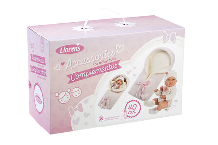 Llorens kledingset en accessoires Nica roze voor poppen van 40 cm