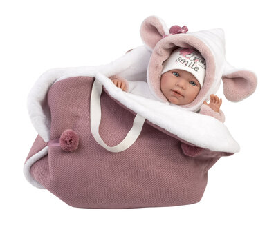 Llorens babypop LALA met roze draagtas - 42 cm