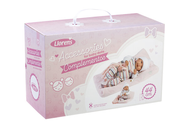 Llorens kedingset Mila met kussen voor poppen van 44 cm