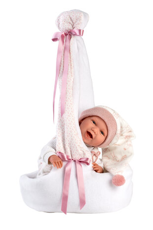 Llorens Pop Mimi Sonrisas Capazo Cigüeña Rosa 42 Cm