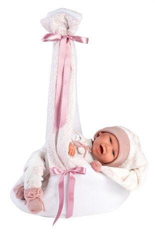 Llorens Pop Mimi Sonrisas Capazo Cigüeña Rosa 42 Cm