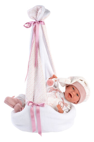 Llorens Pop Mimi Sonrisas Capazo Cigüeña Rosa 42 Cm