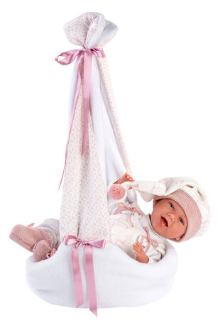 Llorens Pop Mimi Sonrisas Capazo Cigüeña Rosa 42 Cm